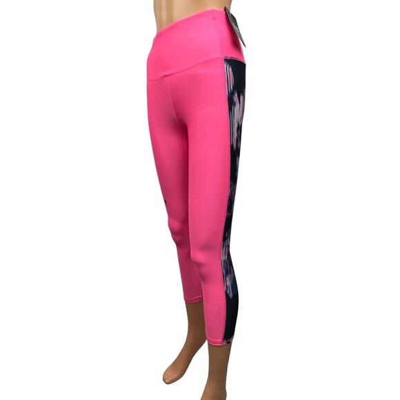 Under Armour Womens X-Small Pink Printed High Rise Compression Ankle Leggings XS - Picture 2 of 9